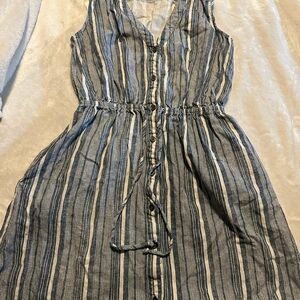 BeBop Blue and White Striped Midi Dress